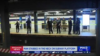 Man stabbed in the neck on Manhattan subway platform