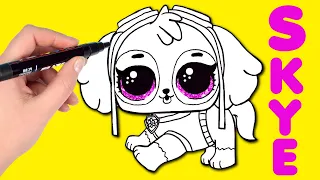 🐾 Paw Patrol Skye + LOL Pets Drawing | How to Draw and Color Skye as an LOL Surprise Pet