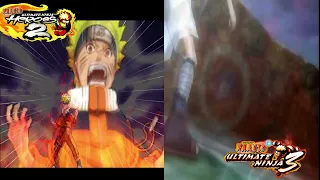 Naruto Ultimate Ninja Heroes 2 vs Ultimate Ninja 3 Ultimate Jutsu Side by Side Comparison