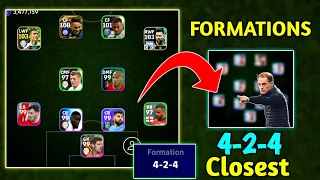 How To Get Closest 4-2-4 & 4-1-1-4 Formations In eFootball 2024 Mobile | Hidden Formations