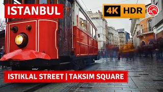 HDR 4k Istanbul 2023 Taksim Square Istiklal Street City Center Walking Tour|4k 60fps