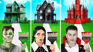 Una Casa De Color Desafío Wednesday vs Vampiro vs Zombi | Desafío Loco por Fun Teen