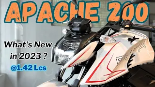 2023 apache 200 4v new updates, E20, BS7, OBD 2, features, price, colours, exhaust | TVS apache 200