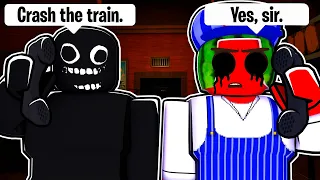 Crash the Train in Roblox (Scary Story)