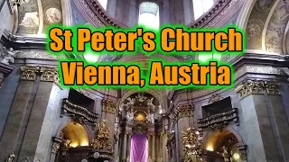 Magnificent St. Peter's Catholic Church, Vienna, during organ recital practice