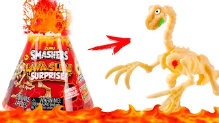 Вулканы Смешерс! Внутри скелет Динозавра Smashers Lava Slime Surprise ZURU