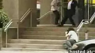 Security guard trips skater