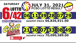 LOTTO RESULT TODAY JULY 31, 2021 SATURDAY