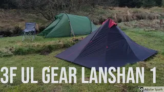 3F UL Gear Lanshan 1 Pyramid Tent Ultralight Rain Test Wild Camping Scotland