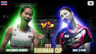 Young Ratchanok Intanon(THA) vs Sung Ji Hyun(KOR) Badminton Match | Revisit Sudirman Cup 2013