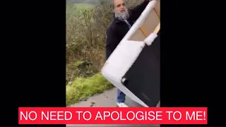 ANGRY WOMAN CATCHES MAN FLY TIPPING