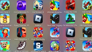 Grimace Monster Scary Survival,Hello Neighbor 2,Free Fire,Ice Scream 8,Roblox,Sandbox In Space...