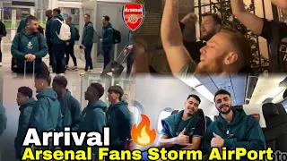 Arsenal Fans Gave Players  BRILLIANT RECEPTION in Portugal🔥Saka & Declan Chant,Porto vs Arsenal