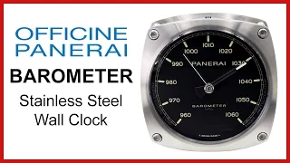 ▶ Panerai Barometer, Wall Clock, Black Dial, Stainless Steel UNBOXING & REVIEW - PAM 582