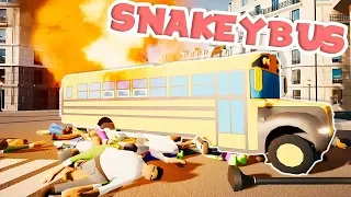 Wacky Physics and CRAZY Destruction! Worlds Longest Bus! - Snakeybus Gameplay