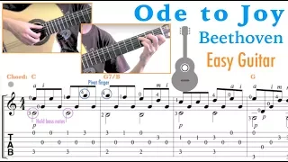 Ode to Joy / Beethoven (Easy Guitar) [Notation + TAB]