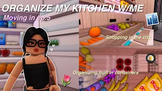 🍓ORGANIZE MY KITCHEN WITH ME|grocery shopping+fridge organization|Bloxburg Family roleplay|w/voices