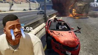 In traffic at a speed of 9999999, Franklin, what are you doing?! - GTA5