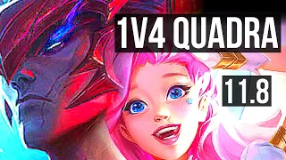 YONE vs SERAPHINE (MID) | 1v4 Quadra, 14/0/5, 8 solo kills, Legendary | EUW Diamond | v11.8