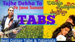 Tujhe Dekha To Yeh Jana Sanam-Super Easy Guitar Lesson Tabs For Beginners |DDLJ |kumar sanu & Lataji