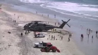 A huge Marine Corps helicopter made an emergency landing on a Southern California beach on Wednesday