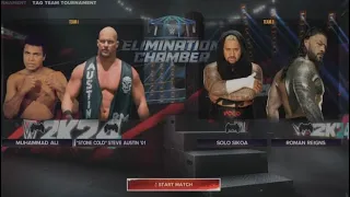 WWE 2K24_WWE Tag Team Championship Tournament The Bloodline vs Stone Cold & Muhammad Ali