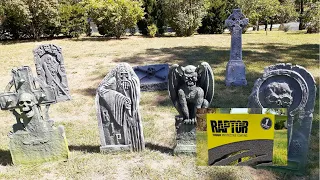 DIY Hardcoating Foam Halloween Tombstones with RAPTOR BEDLINER in black & color #diy