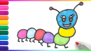How to Draw Colorful Caterpillar