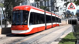 TTC streetcar and ttc bus near underground station platform in Toronto