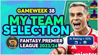FPL FINAL TEAM SELECTION GAMEWEEK 38 | Fantasy Premier League Tips 2023/24