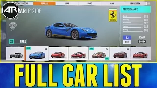 Forza Horizon 3 : FULL CAR LIST + DLC CARS!!!