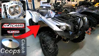 Modified Yamaha Grizzly 700. Hotcam, ported head, Coops clutch 8000 RPM Run