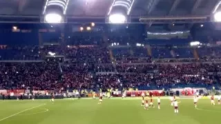 Roma Torino 2015/16 Rigore di Totti ed esultanza del pubblico