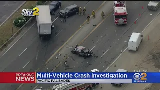 Several Hurt After Violent Wreck Shuts Down PCH In Pacific Palisades