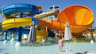 Slides & Flumes at Stella Palace 5 star resort. Stella Waterland on the island of CRETE.