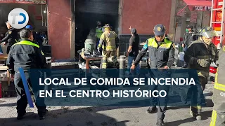 Incendió consume local en Centro Histórico de CdMx; no hay lesionados