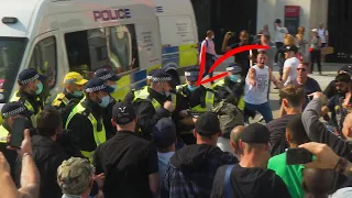 Policeman Punches Anti Lockdown Protestor | London Trafalgar Square