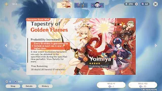 F2p pulling for Yoimiya , can I get her with 65+ pulls? | Genshin Impact 2.8