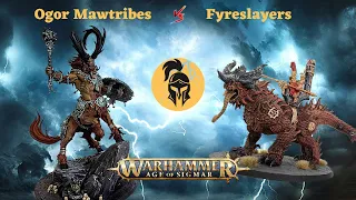 Age of Sigmar Battle Report: Ogor Mawtribes vs Fyreslayers: Kragnos MEATFIST!! vs Greyfyrd Lodge!!