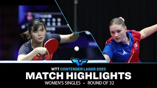 Tatiana Kukulkova vs Liu Hsing Yin  | WS R32 | WTT Contender Lagos 2023