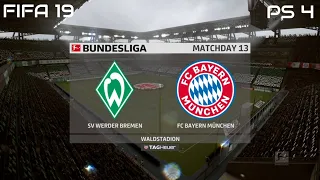 FIFA 19 SV Werder Bremen vs FC Bayern Gameplay Bundesliga (4K)