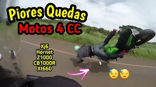 PIORES QUEDAS DE MOTOS 4CC - XJ6, HORNET, CB1000, Z1000, R1, XT660