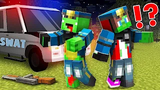 How Zombie Mikey and JJ Became SWAT ? ZOMBIE POLICE ! - Minecraft (Maizen)