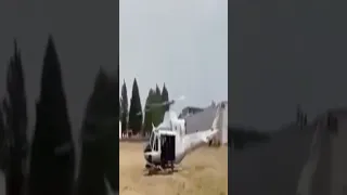 This Helicopter suffering a blade stall on landing and almost hitting people | #shorts