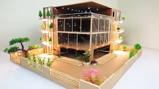 Making A Mansion House From Bamboo Stick With LED Lights ( Dream House ) - Project for School