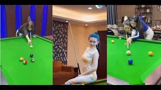 Chinese beautiful girl Snooker Best Shot |Woman Amazing Skill Pool Trick Shot |By EntertainmentBeast
