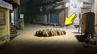 Strange Thing Was Captured On Camera In The Middle Of a Dark Street