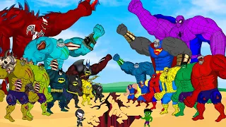 FAMILY HULK vs FAMILY SPIDER MAN vs FAMILY VENOM vs FAMILY SUPER MANT - SUPER HEROES MOVIE