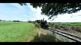 Strasburg Railroad 89 in 360° on a Hot Summer Day