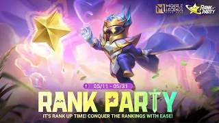 Rank Up Time! Rank Party Battle Privileges & Free Skin | Rank Party | Mobile Legends: Bang Bang